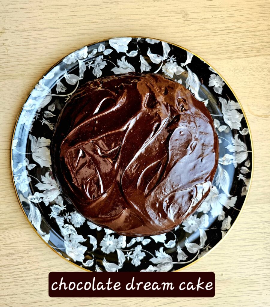 Assembling the layered chocolate cake