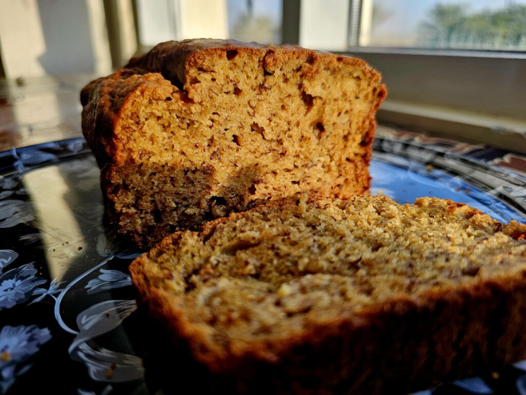 Slices of healthy banana bread